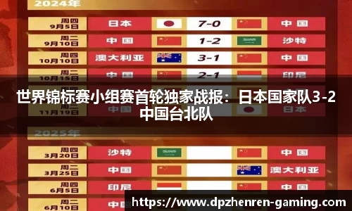 世界锦标赛小组赛首轮独家战报：日本国家队3-2中国台北队